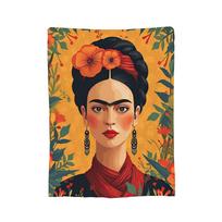 F-Frida K-Kahlo Meksikietė Menininkė Kahloo Antklodės Flanelinės Nuostabiai Šiltos Mesti Antklodės Kėdei Apkloti Sofai Vasara 75x90cm