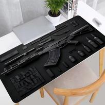 Rifle Pistol Revolver Gun Large Mouse Pad Precision Gaming Design Desk Antislip Rubber Bottom 80x40 Washable Surface Office Mat 800x400x2mm