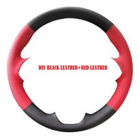 ized Car Accessory Wheel Cover for Lexus RX300 RX350 2006 2007 2008Hand Stitched Non-slip Leather Car Steering Wheel Cover black red