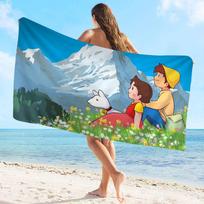 Heidi animacinis vonios rankšluostis mikropluošto minkštas vandens sugeriantis kvėpuojantis mergaitei vaikams dekoratyvinis animacinis paplūdimio rankšluostis Cotton 30x60cm