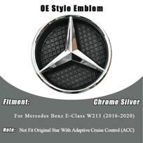 Automobilio lipdukas AMG W220 Skirta Benz 3D Veidrodinis Priekinės grotelės Žvaigždės emblema Skirta Mercedes Benz E klasės W213 2016-2020 E200 E250 E300 Logotipas G black