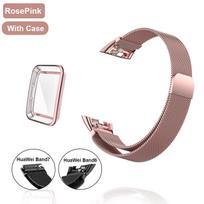 Metalinis laikrodžio dirželis skirtas Huawei Band 6 7 Band Honor 6 apyrankei su TPU dėklu ekrano apsauga Minkšta plėvele Huawei magnetinė kilpa For Honor Band 6 gray