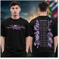 Ken Carson Merch Xperiment Tour 2026 Floral Tour Dates Black Two Sided T-Shirt M gray