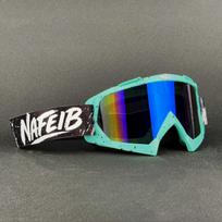 NAFEIB Motorcycle Goggles Motocross Glasses ATV MX Off Road Eyewear Anti-UV Helmet Protection Dirt Bike Riding Windproof Mask2 Cyan-Blue