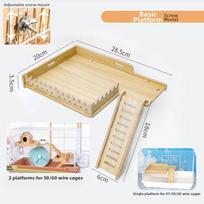 Wooden Wooden Hamster Platform Anti-Bite Hamster Nest Ladder Pet Stand Toy  Guinea Pig Style C