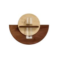 Indoor Wall Flower Holder With Clear Glass Tube and Wood Frame, Wall Propagation Vases for Living Space Floral Display and Entryway Home Decors 1