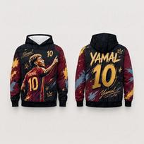 Vibrant Soccer Splatter Long Sleeve Hooded Sweatshirt Streetwear Pullover Comfortable Loose Fashion Outerwear for Parent-Child 5XL black