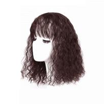 Extensions For Hair Loss Lady Mommy Wigs Head Top Wig Block Corn Curly Bangs Topper Fake Hair Piece 25cm black