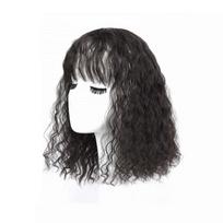 Extensions For Hair Loss Lady Mommy Wigs Head Top Wig Block Corn Curly Bangs Topper Fake Hair Piece 25cm gray