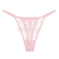 Sexy Low Waist Breathable Solid Lace Thong Panties For Women 2XL white