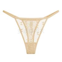 Sexy Low Waist Breathable Solid Lace Thong Panties For Women 3XL white