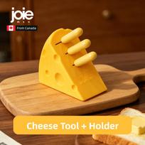 Joie Mini Cheese Slicer Butter Spreader Stainless Steel Jam Spread Tool with Fork Tip for Cheese Butter,Home Kitchen 6 Holder Set