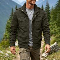 Men's Casual Outdoor Jacket Long Sleeve Windbreaker for Spring and XXL