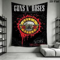 Guns N 'Roses Pattern Home Decor Tapestry, Wall Hanging, Decorative RV Wall Cloth.DGT0925107 100cm x 150cm white