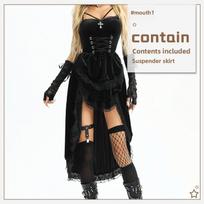 Jingyue Fang Helovino suknelė, gotikinio punk stiliaus, raudona, poliesteris, dydžiai S-XL XXL black