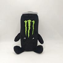Naujas mielas daugiaspalvis Monster Energy gėrimo skardinės pliušinis žaislas, minkšta kimšta animacinio gėrimo skardinės lėlė, miela namų puošmena, dovana vaikams ir pliušinių žaislų kolekcionieriams 22CM juoda