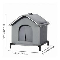 Outdoor Cat House with Raised Base Waterproof gray