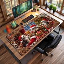Christmas Printed Mouse Pad Non Slip Desk Mat For Office Gaming Home Use Holiday Gift 30cmx60cm