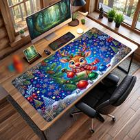 Christmas Printed Mouse Pad Non Slip Desk Mat For Office Gaming Home Use Holiday Gift 30cmx80cm