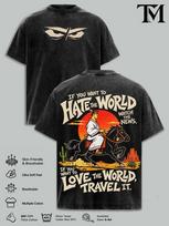 Samurai Jack Vintage Washed Oversized T-Shirt, Retro Cartoon Graphic Tee, Desert 4XL black