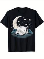 Napping Westie Pajama West Highland White Terrier Sleeping T-Shirt All-Season Ve S gray