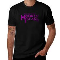 Monkey Island  The Secret of Monkey Island Original Logo Sticker TShirt Basic Comfort Fit TShirt for Men 4XL black