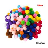 Learning Educational Plush Craft Pompoms Fluffy Poms Decorations DIY Sewing Craft Soft Fluffy Balls 30mm