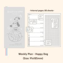 2027 Dated Weekly Planner Pocket Journal Cute Cartoon Cover Portable Wallet Notebook for Student Gifts Todo List Daily Planner