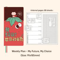 2027 Dated Weekly Planner Pocket Journal Cute Cartoon Cover Portable Wallet Notebook for Student Gifts Todo List Daily Planner