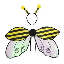 Festival Party Fairy Wings 2-Piece Ladybug and Bee Wings Funny Insect Wings Set  for Women & Girls Bee Wings 2-Piece Set yellow