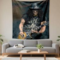 Slash Guitarist Tapestry Wall Hanging, Guns N Roses Rock Star Art, Music Wall Decor for Bedroom Man Cave 100x150cm(39x59in)