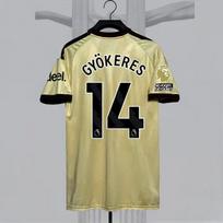 Arsenal 2023-24 Home Premier League Champion Soccer Jersey Fan Edition Saka Degaard XL beige