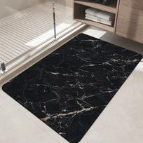 VIKAMA Luxury Watercolor Marble Bath Mat Non-Slip Bathroom Rug Gold Accent Floor Mat for Shower Vanity & Entryway Decor 43X120CM