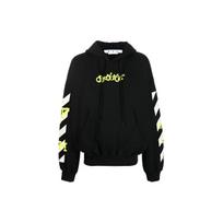 OFF WHITE Logo Printed Drawstring Hoodie OMBB110S23FLE0021050 L black