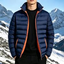 Men's Winter Lightweight Short Padded Jacket Warm Cotton Coat Outerwear for Cold L black