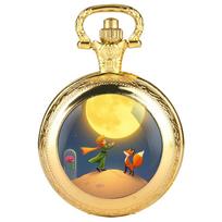 Theme Glass Dome Pocket Watch Arabic Dial Vintage Women Necklace Pendant Clock Men Watch Kids Gift Relojes De Bolsillo beige
