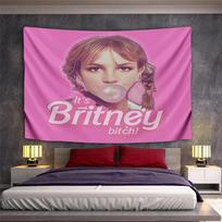Britney Spears Pop Art Tapestry Wall Hanging Retro Singer Portrait Art Decor for Bedroom Dorm Room 100x150cm(39x59in)