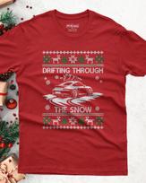 Drifting German Sports Car Christmas T-Shirt | Car Enthusiast Gift 4XL red