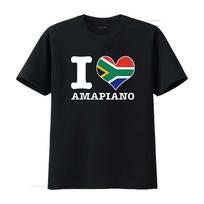 I Love Amapiano South African Flag DJ Design T Shirt Black S vintage Washed Soft streetwear Sli L black