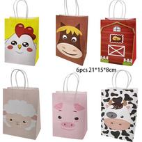 1Set Farm Animal Candy Bags Carton Cow/Pig/Sheep Cake Wrappers for Kids DIY Farm Animals Themed Happy Birthday Party Decorations