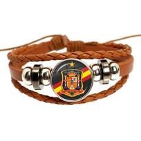 España Guardia Civil El Honor Es Mi Divisa Glass Leather Bracelets Multilayer Spanish Police Braided Bracelets Bangles Jewelry black