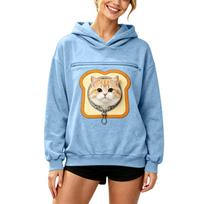 Unisex Long Sleeve Dog Pocket Sweatshirt Hoodie, Loose Casual Warm Pullover for Fall and Winter S