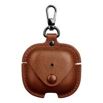 Business Leather Earphone Case For AirPods 5 / 4, Shockproof PU Leather Protective Cover with Hook For AirPods 5 / 4