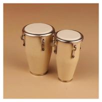 Mini Conga Mini Bongo Mini Djembe African Drum Miniature Set 9.8/7.5/6 cm Wooden Musical Instrument Display Model for Music Room Home Decor beige