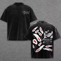 Vintage Washed Anime BLEACH Yhwach Manga Print T Shirt Unisex Fans Casual Oversized Japanese Style Streetwear Short Sleeve Tops XL gray