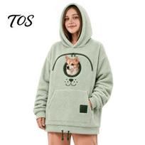 Animal Snuggle Pocket Shirt Cat Hoodie with Pouch, Pet Carrier Sweatshirt for Dog & Cat, Hooded Pullover, Comfortable Resting Pouch Kangaroo M
