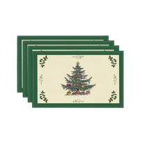 4PCS Anti-slip Christmas Tableware Mat Linen-like Tableware Insulated Mats  New Year Style K