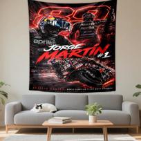 Jorge Martín #1 Aprilia Racing Biker Gear Sports Design Patterned tapestry for bedroom and living room home decor sofas 100x150cm(39x59in)