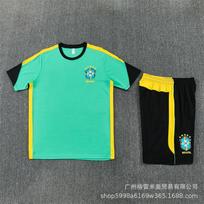 26-27 Brazil Long Sleeve Soccer Training Jersey Neymar Short Football Shirt Adult Kids Half Zip Tracksuit L