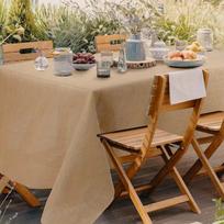 Natural Burlap Tablecloth Rectangle Farmhouse Jute Table Decorations for Thanksgiving Autumn Harvest Holiday Party Kitchen Decor 55x70 brown